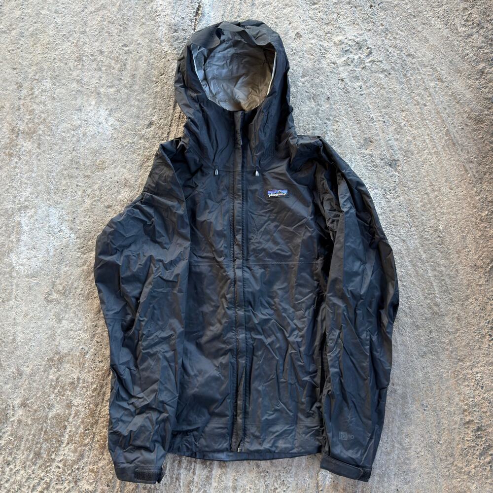 Patagonia H2No Hooded Rain Jacket Mens M Black Waterproof Outdoor Shell Zip